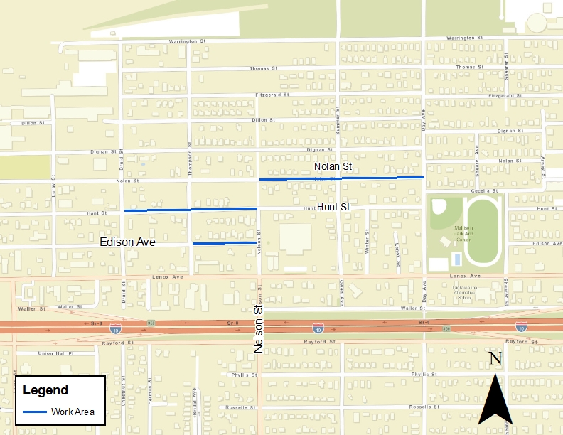 Hunt Street Water Improvement Project Map